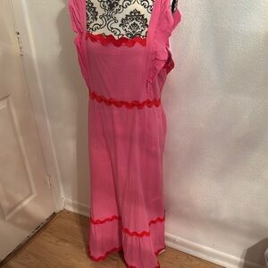 Pink and Red Maxi Dress